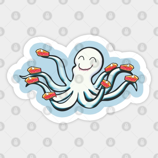 Octopie (Pie Loving Octopus) Sticker by Lonesto